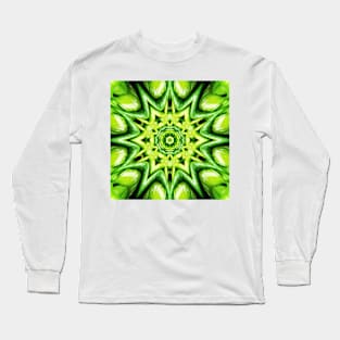 Vegetarian Kaleidoscope, Fruit Fantasy Patterns. 4 Green Peppers Long Sleeve T-Shirt